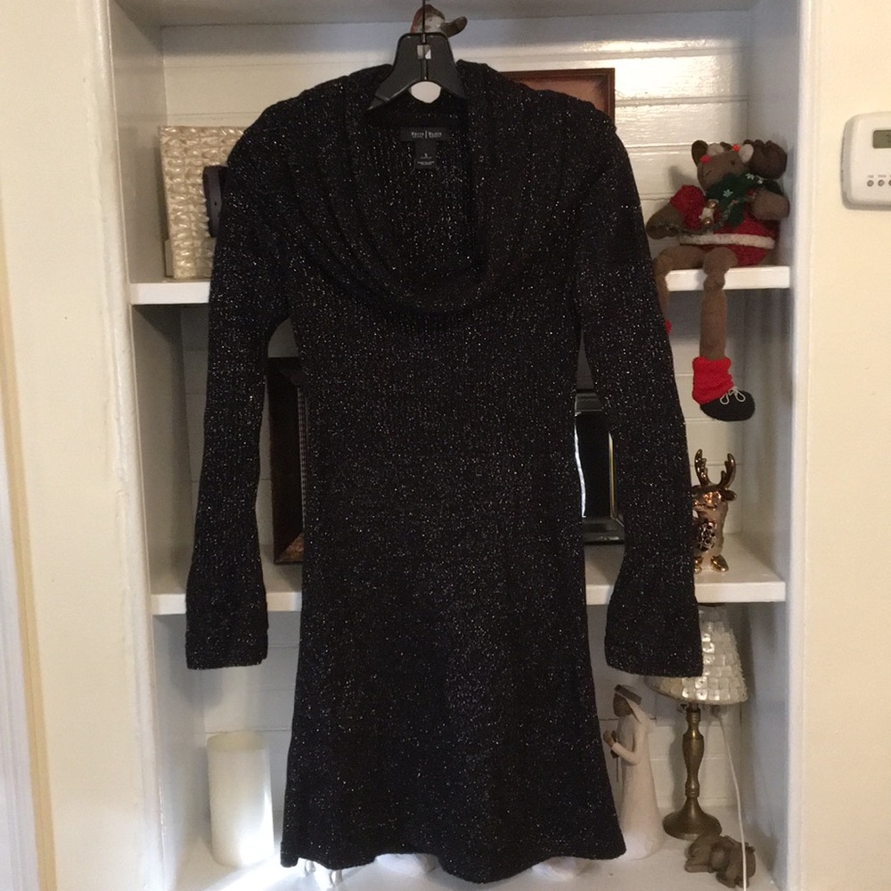 WHBM Sparkle Cowl Neck Sweater Dress